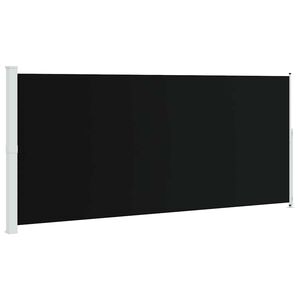 vidaXL Patio Retractable Side Awning 220x500 cm Black