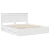 vidaXL Bed Frame with Drawer White 200 x 200 cm Engineer Wood