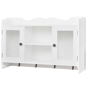 vidaXL Wall Shelf | White | Painted MDF, Glass | Medium | Wall Shelf