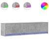 vidaXL TV Cabinet with LED Concrete 165 x 34 x 40 cm Engineered Wood