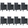 vidaXL Garden Dining Set 9 pcs Anthracite Polt rattan