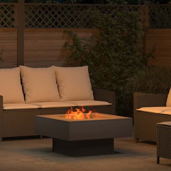 vidaXL Fire Pit Black 80 x 80 x 40 cm Steel