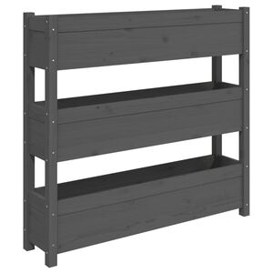 vidaXL Planter Grey 112x25x104,5 cm Solid Wood Pine