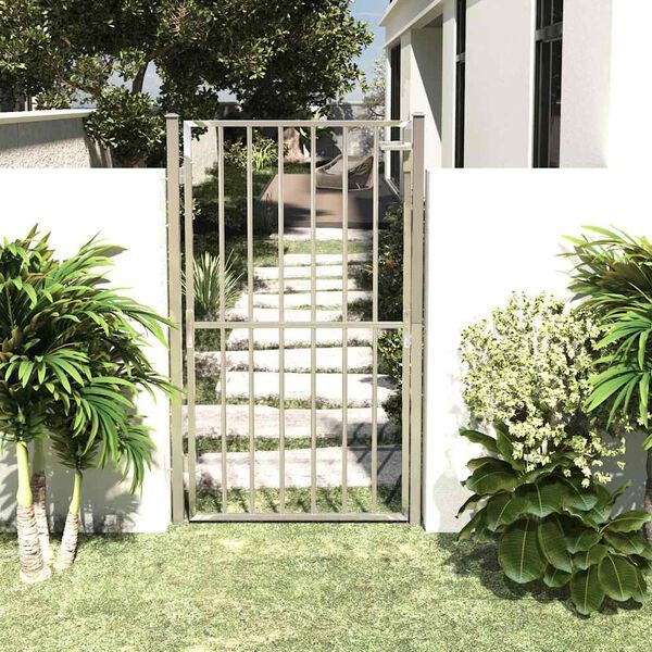 vidaXL Garden Gate 100x175 cm Stainless Steel