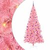 vidaXL Christmas Tree with LED Light Pink 210 cm PVC and Steel