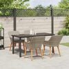 vidaXL Dining Set Light grey Poly rattan