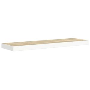 vidaXL Floating Wall Shelf Oak and White 80x23.5x3.8 cm MDF