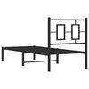 vidaXL Metal Bed Frame without Mattress with Headboard Black 75x190cm