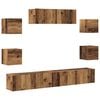 vidaXL 7 Piece TV Cabinet Set Wall-mounted Old Wood Engineered Wood