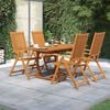 vidaXL 5 Piece Garden Dining Set Solid Wood Acacia 120-170 cm