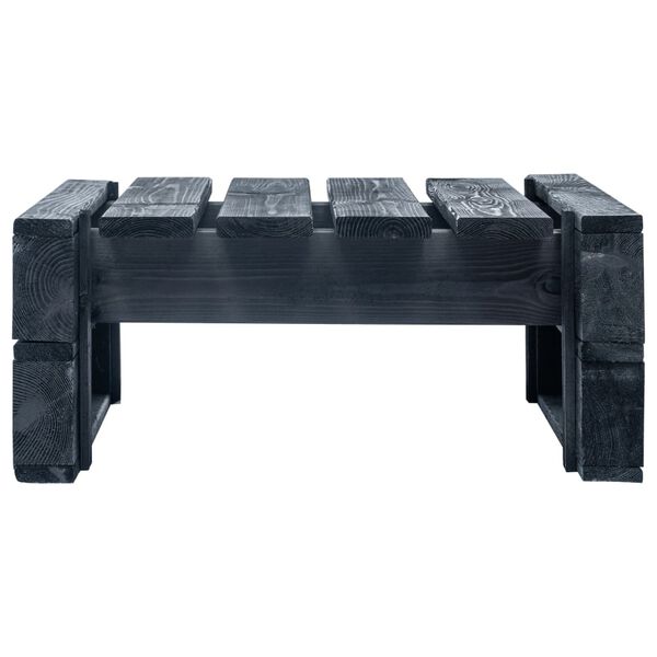 vidaXL Garden Pallet Ottoman Wood Black