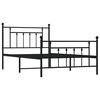vidaXL Metal Bed Frame without Mattress with Footboard Black 100x200cm