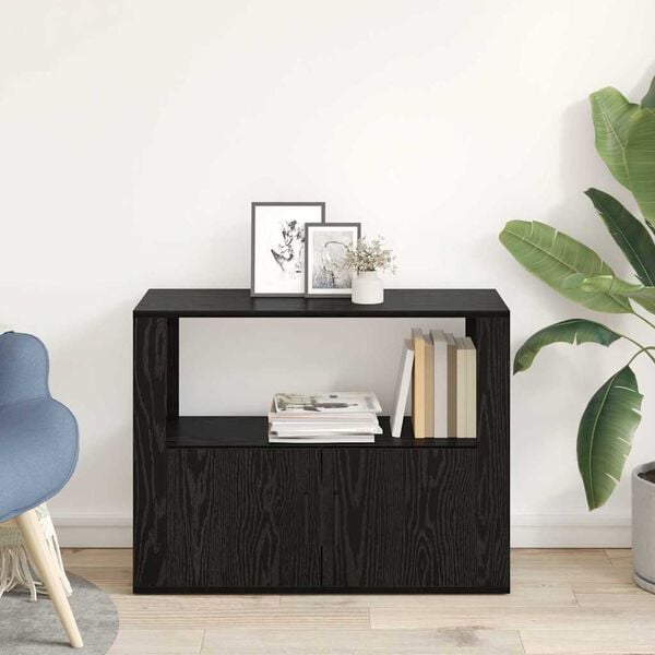 vidaXL Sideboard Black oak 80 x 30 x 60 cm Engineered wood