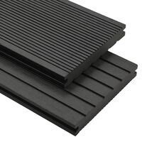 vidaXL WPC Solid Decking Boards with Accessories 10 m² 2.2 m Black