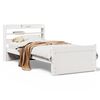 vidaXL Bed Frame with Headboard without Mattress White 75x190 cm Small Single