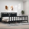 vidaXL Bed Frame without Mattress Black 200x200 cm Solid Wood Pine