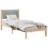 vidaXL Bed Frame with Headboard Light Grey 80 x 200 cm Solid Pine Wood