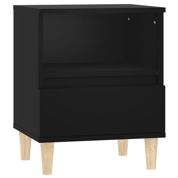 vidaXL Bedside Cabinet Black 40x35x50 cm