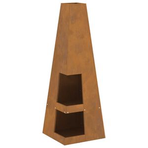 vidaXL Fire Pit Brown 35 x 35 x 100 cm Steel