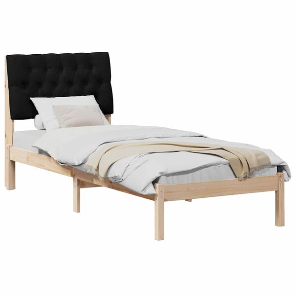 vidaXL Bed Frame with Upholstered Headboard Brown 75 x 190 cm