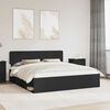 vidaXL Bed Frame with Headboard Black 200 x 200 cm Solid Pine Wood