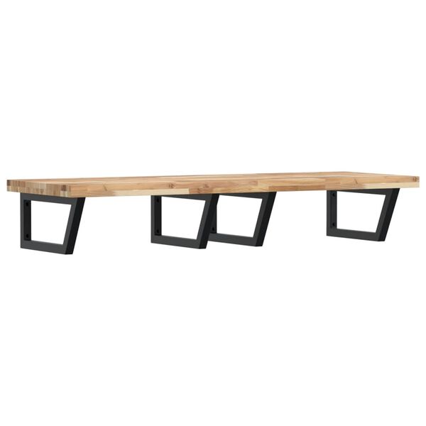 vidaXL Basin Shelf Wall Mounted Steel and Solid Wood Acacia