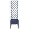 vidaXL Garden Planter with Trellis Blue Grey 40x40x142 cm PP