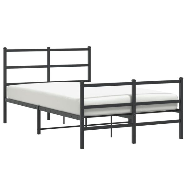 vidaXL Metal Bed Frame without Mattress with Footboard&nbsp;Black 120x200cm