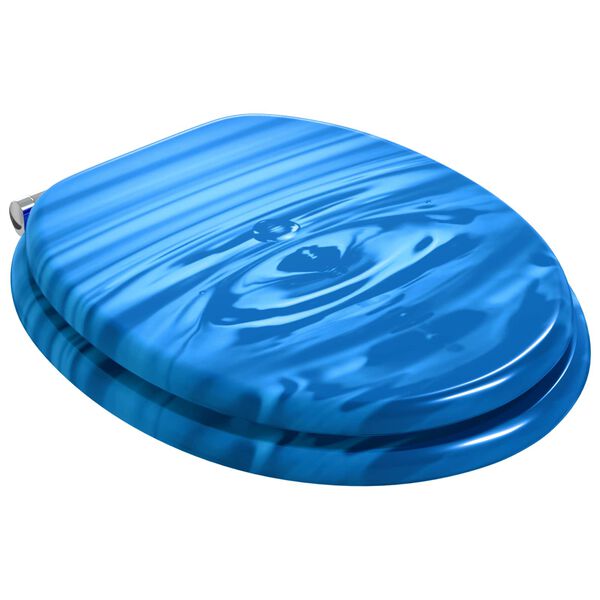 vidaXL Toilet Seat Blue Drop 44 x 38 cm MDF board