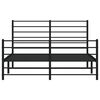 vidaXL Metal Bed Frame without Mattress with Footboard Black 140x190cm