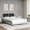vidaXL Bed Frame without Mattress "Zadar" White and Black 140x190 cm Faux Leather