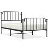 vidaXL Metal Bed Frame without Mattress with Footboard&nbsp;Black 100x190cm