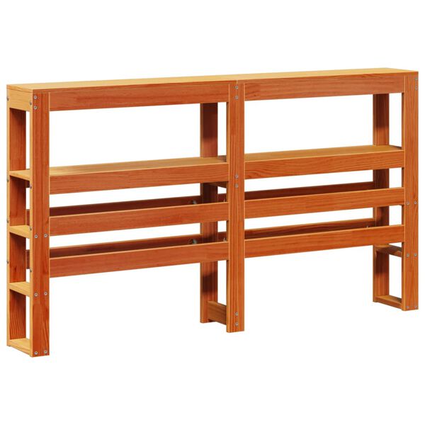 vidaXL Headboard with Shelves Wax Brown 120 cm Solid Wood Pine