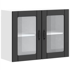 vidaXL Kitchen Wall Cabinet with Glass Door "Lucca" Black