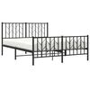 vidaXL Metal Bed Frame without Mattress with Footboard Black 140x200cm