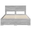 vidaXL Bed Frame with Drawer Grey Sonoma 140 x 190 cm Engineered Wood