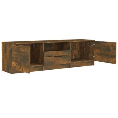 vidaXL TV Cabinet Smoked Oak 140x35x40 cm Engineered Wood