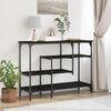 vidaXL Console Table with Shelf Black oak 100 x 35 x 75 cm