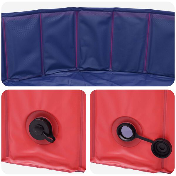 vidaXL Foldable Dog Swimming Pool Red and Blue 120 x 120 x 30 cm PVC