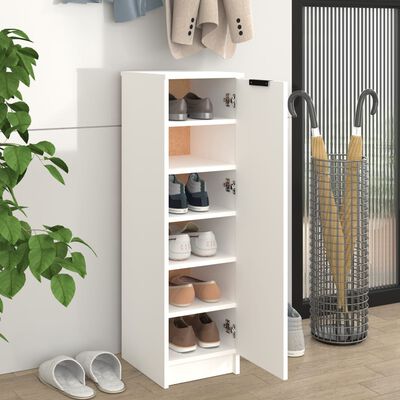 vidaXL Shoe Cabinet White 30x35x100 cm Engineered Wood