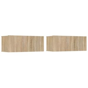 vidaXL TV Cabinets 2 pcs Sonoma Oak 80x30x30 cm Engineered Wood