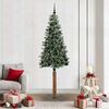 vidaXL Slim Christmas Tree with 300 LEDs Green and White 210 cm