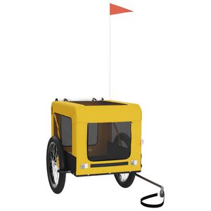 vidaXL Pet Bike Trailer Yellow and Black Oxford Fabric&Iron