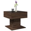 vidaXL Coffee Table with LED Brown Oak 50x50x45 cm Engineered Wood