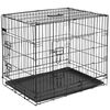@Pet Dog Crate | Black | Metal, Plastic | Large | Collapsible | Dog Crate