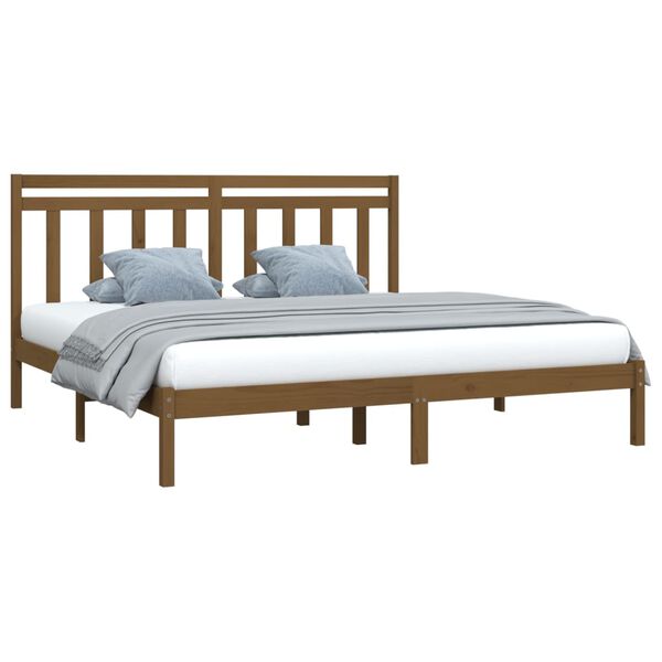 vidaXL Bed Frame without Mattress Honey Brown 200x200 cm Solid Wood