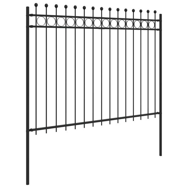 vidaXL Ring Fence Black 200 x 200 cm Powder-Coated Steel