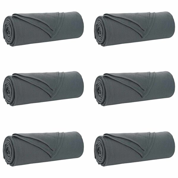 vidaXL Throw Blankets 6 pcs Dark Grey 350 x 270 cm Fleece