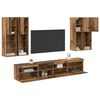vidaXL TV Wall Cabinet Set with LED Lights Wall-mounted 7 pcs Old Wood