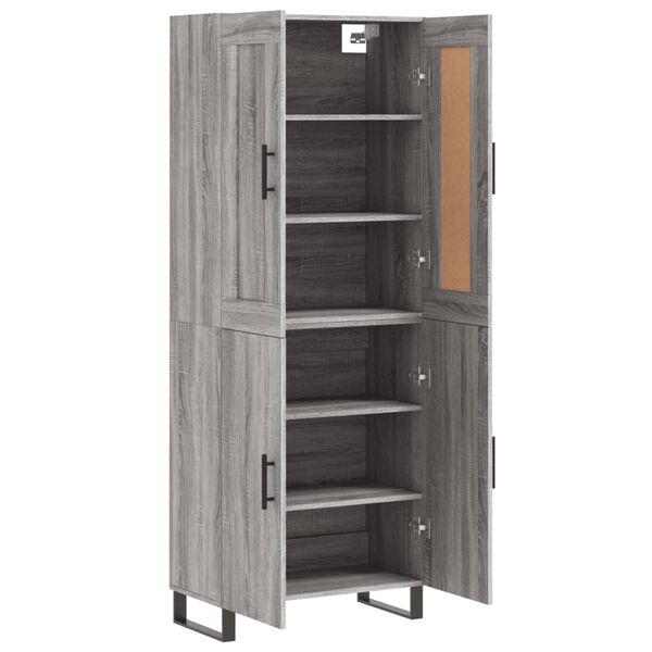 vidaXL Highboard Grey Sonoma 69.5x34x180 cm Engineered Wood